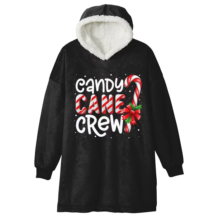 Candy Cane Crew Funny Christmas Candy Lover Xmas Hooded Wearable Blanket