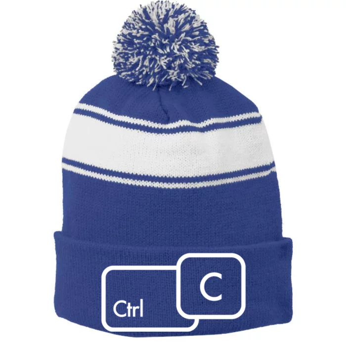 Ctrl C Copy Paste Family Matching Gift Stripe Pom Pom Beanie