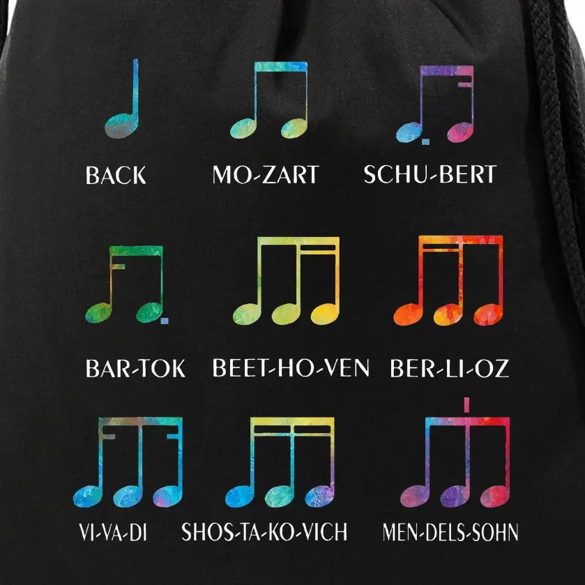 Classic Composers Classical Music Musical Notes Drawstring Bag