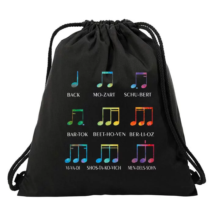 Classic Composers Classical Music Musical Notes Drawstring Bag