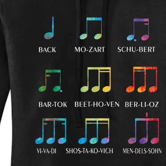 Classic Composers Classical Music Musical Notes Women's Pullover Hoodie