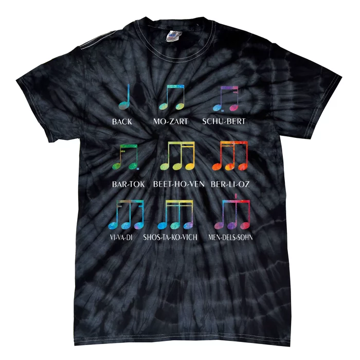 Classic Composers Classical Music Musical Notes Tie-Dye T-Shirt