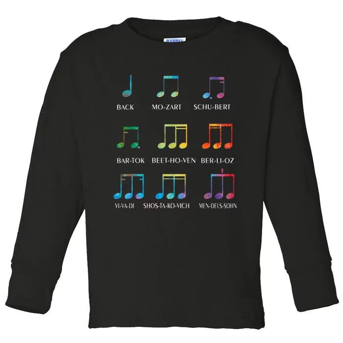 Classic Composers Classical Music Musical Notes Toddler Long Sleeve Shirt