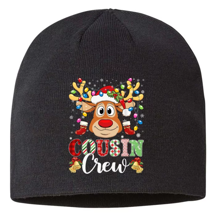 Christmas Cousin Crew Reindeer Santa Hat Lights Teens 8 1/2in Sustainable Knit Beanie