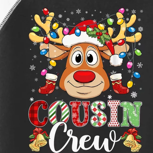 Christmas Cousin Crew Reindeer Santa Hat Lights Teens Toddler Fine Jersey T-Shirt