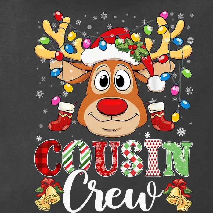 Christmas Cousin Crew Reindeer Santa Hat Lights Teens Zip Tote Bag