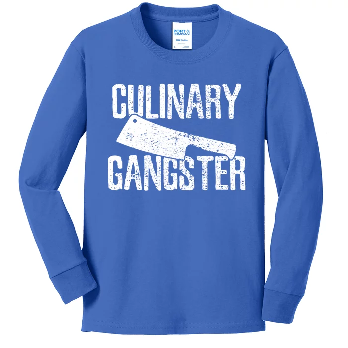 Chef Cook Cooking Culinary Gangster Vintage Gift Kids Long Sleeve Shirt