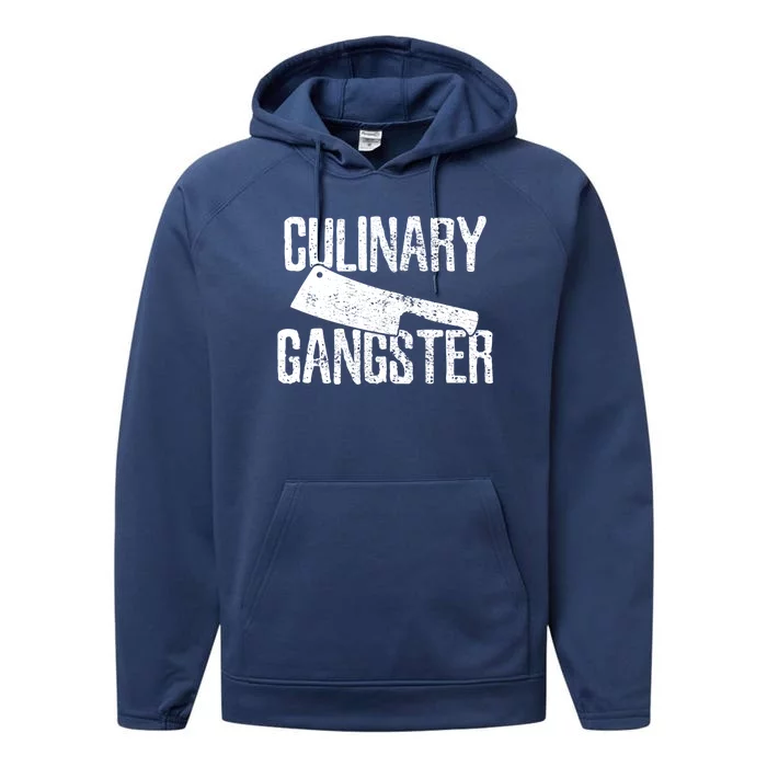 Chef Cook Cooking Culinary Gangster Vintage Gift Performance Fleece Hoodie