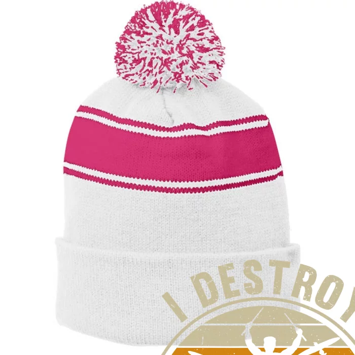 Christian Concert Stripe Pom Pom Beanie