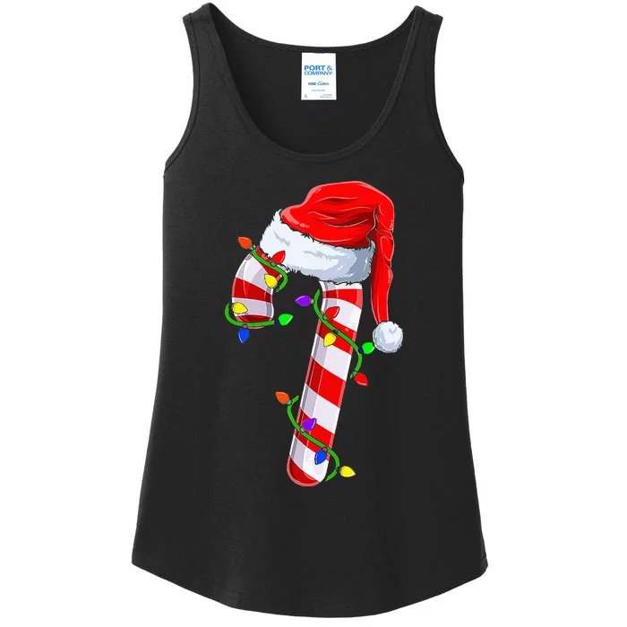 Candy Cane Crew Christmas Lights Family Matching Xmas Ladies Essential Tank