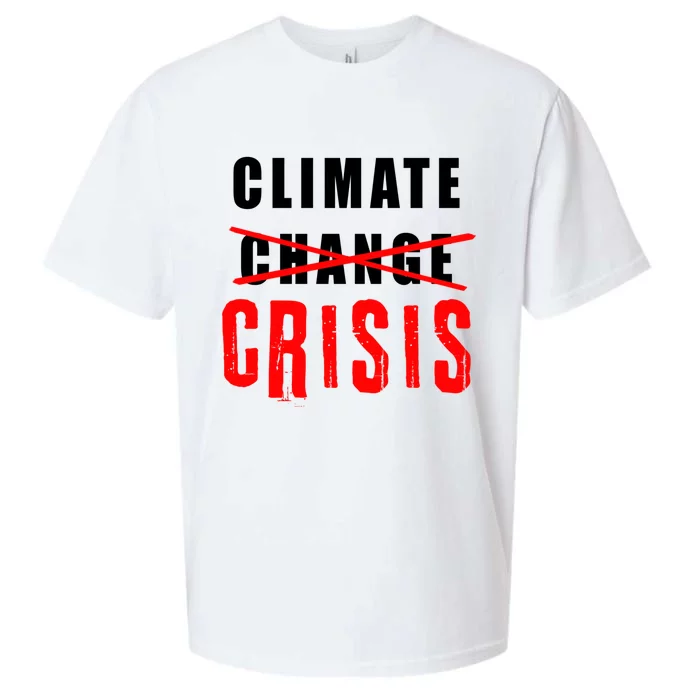 Climate Change Climate Crisis Gift Sueded Cloud Jersey T-Shirt