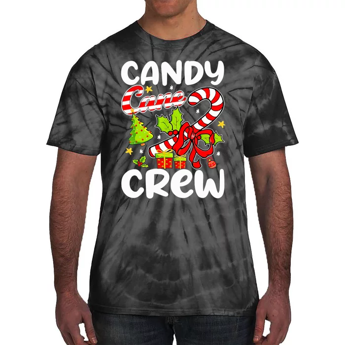 Candy Cane Crew Christmas Candy Cane Party Boys Girls Tie-Dye T-Shirt