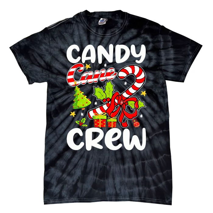 Candy Cane Crew Christmas Candy Cane Party Boys Girls Tie-Dye T-Shirt