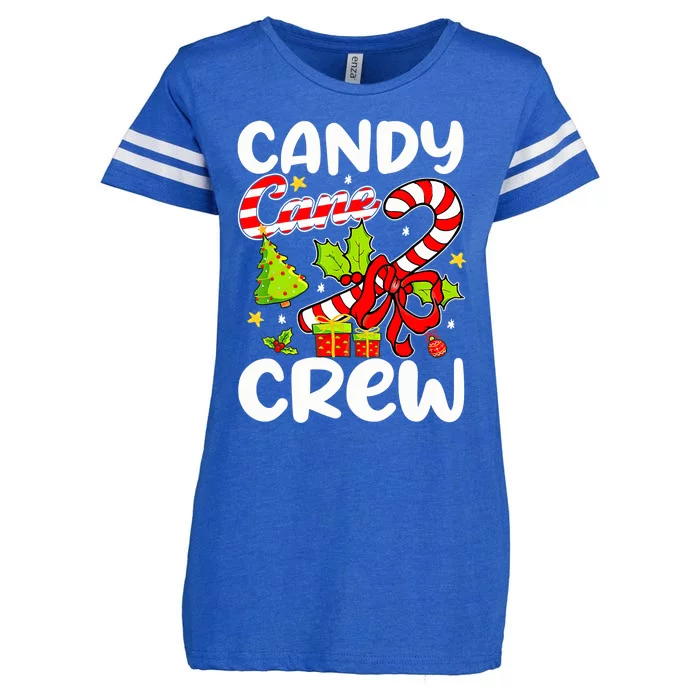 Candy Cane Crew Christmas Candy Cane Party Boys Girls Enza Ladies Jersey Football T-Shirt