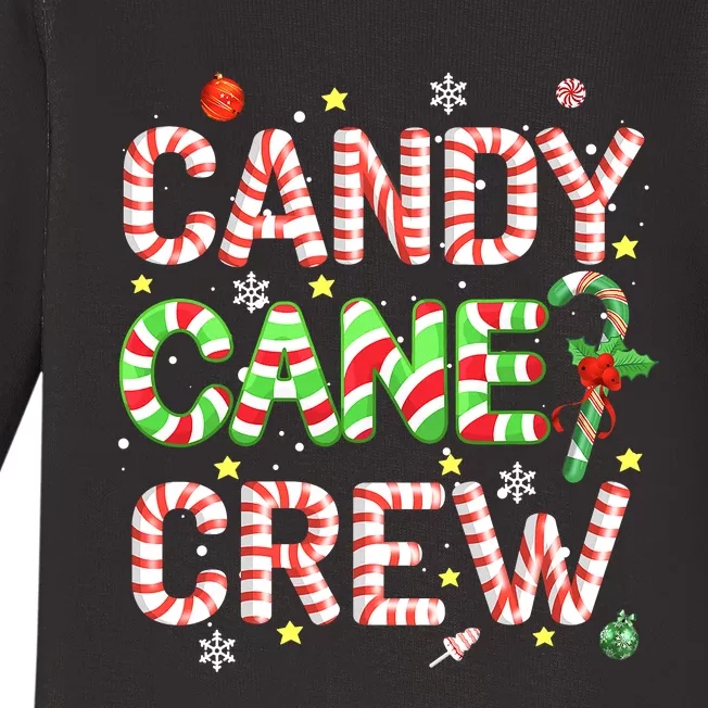 Candy Cane Crew Funny Christmas Candy Lover X-mas Pajamas Baby Long Sleeve Bodysuit