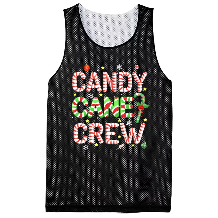 Candy Cane Crew Funny Christmas Candy Lover X-mas Pajamas Mesh Reversible Basketball Jersey Tank