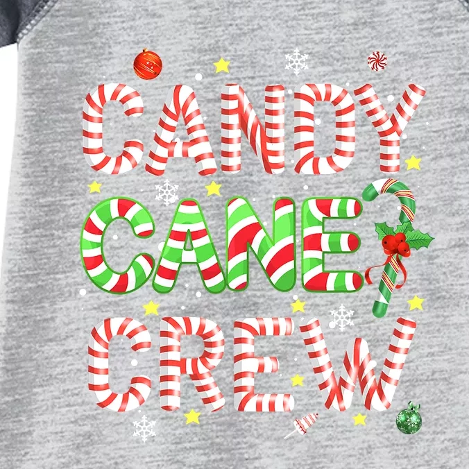 Candy Cane Crew Funny Christmas Candy Lover X-mas Pajamas Infant Baby Jersey Bodysuit