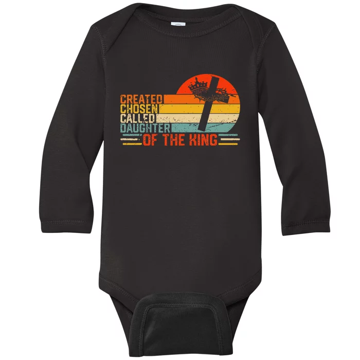 Created Chosen Called Daughter Of King Biblical Baby Long Sleeve Bodysuit