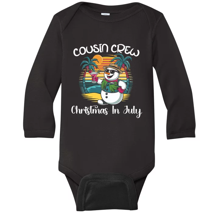 Cousin Crew Christmas In July & 4th Of July Family Matching Baby Long Sleeve Bodysuit