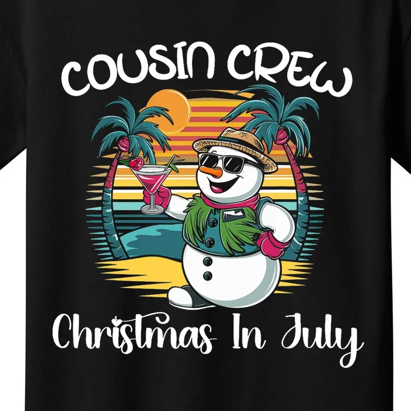 Cousin Crew Christmas In July & 4th Of July Family Matching Kids T-Shirt