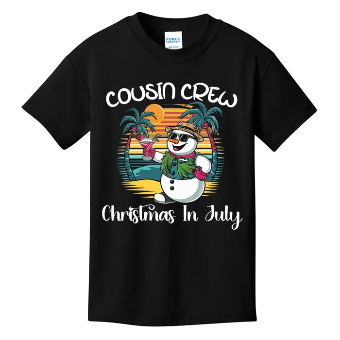 Cousin Crew Christmas In July & 4th Of July Family Matching Kids T-Shirt