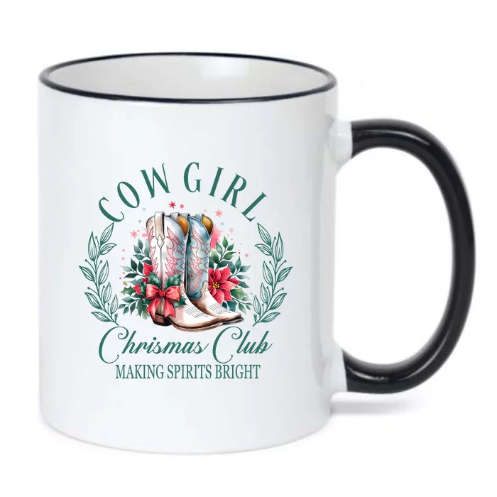 Cowgirl Christmas Club Making Spirit Bright Holiday Black Color Changing Mug