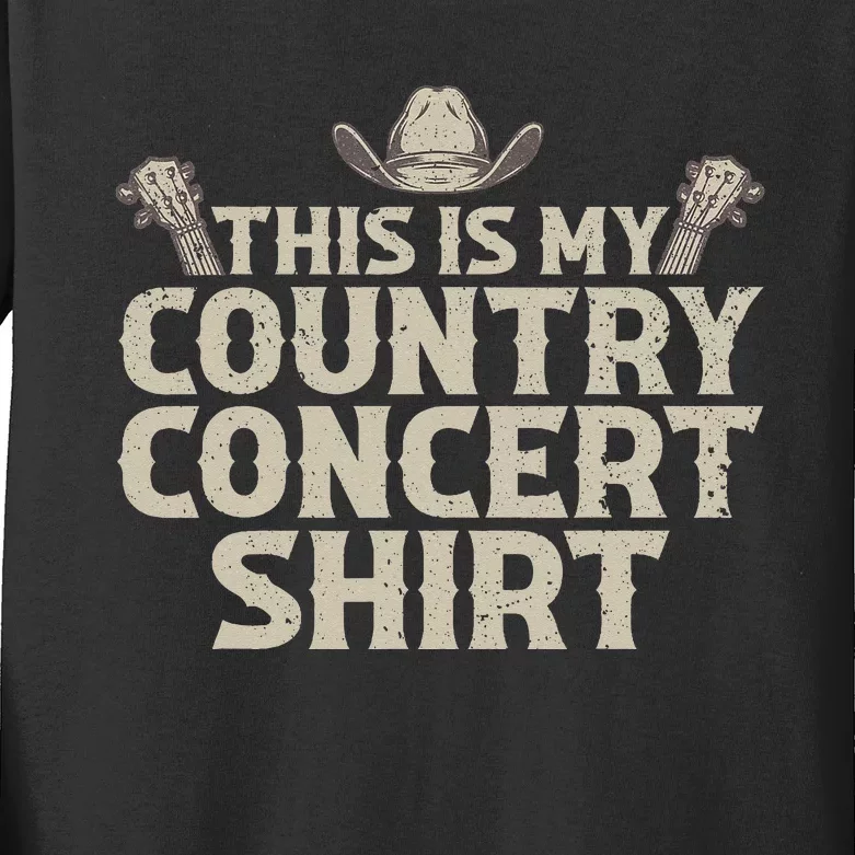 Cool Country Concert For Wo Country Music Lover Kids Long Sleeve Shirt