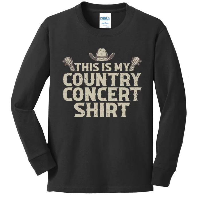 Cool Country Concert For Wo Country Music Lover Kids Long Sleeve Shirt