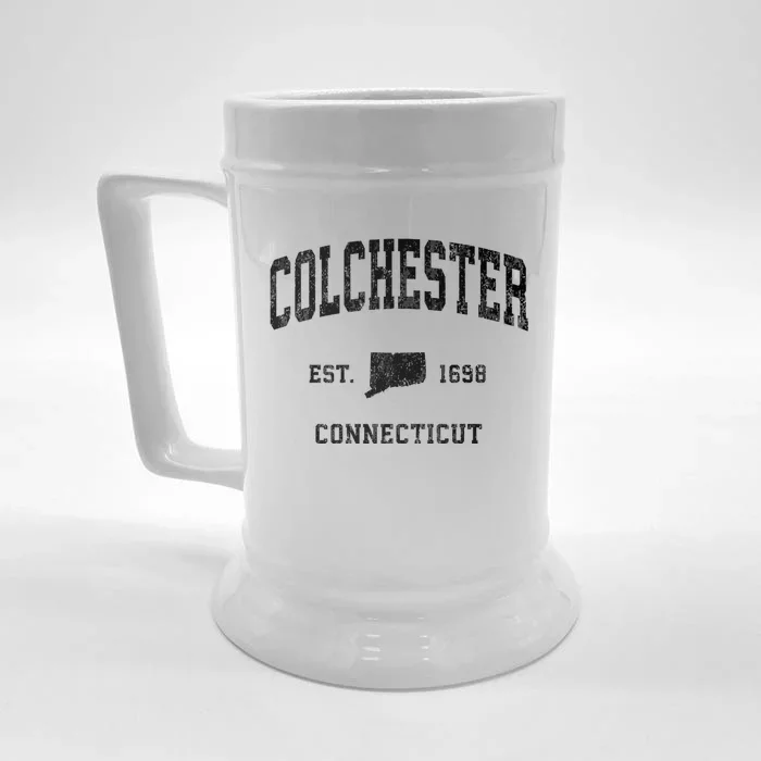 Colchester Connecticut Ct Vintage Athletic Front & Back Beer Stein