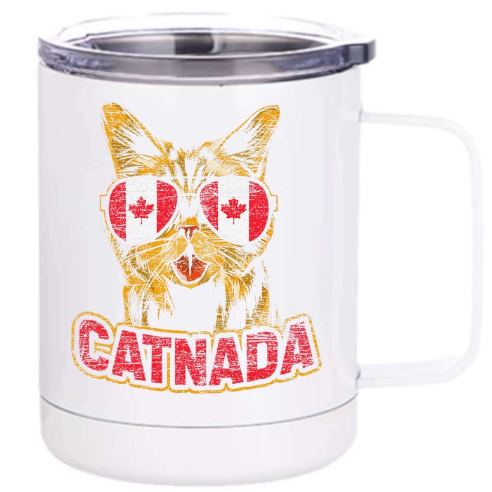 Catnada Canadian Cat Animal Canada Day Canada Front & Back 12oz Stainless Steel Tumbler Cup