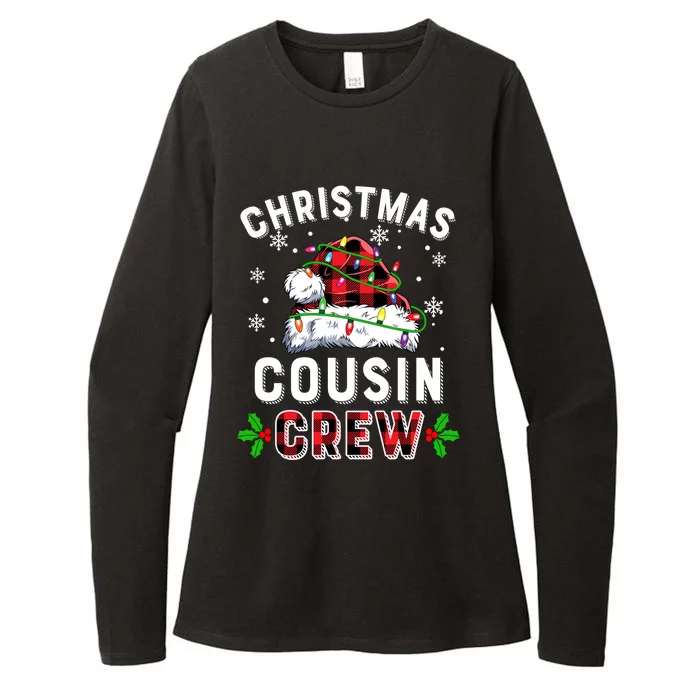 Christmas Cousin Crew Funny Red Plaid Matching Pajama Xmas Gift Womens CVC Long Sleeve Shirt