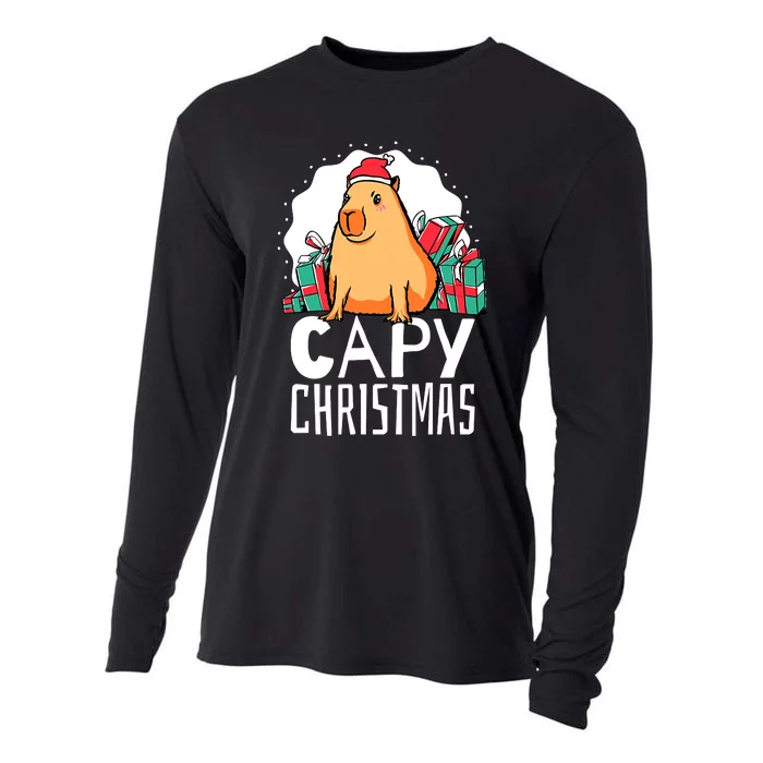 Capy Christmas Capybara Cooling Performance Long Sleeve Crew