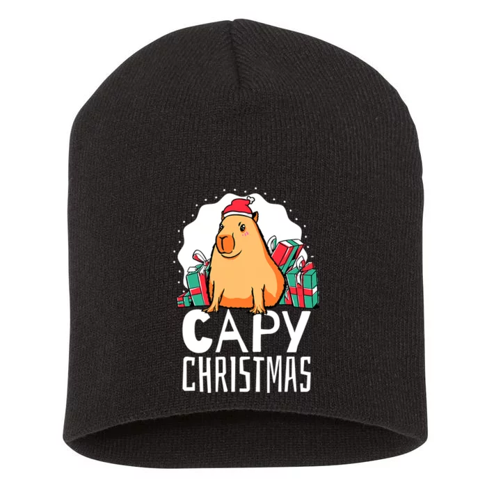 Capy Christmas Capybara Short Acrylic Beanie