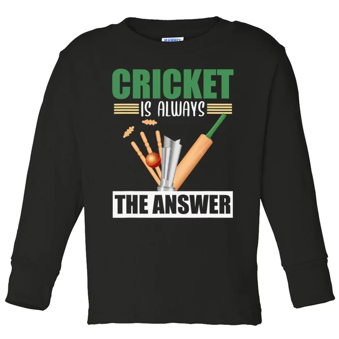 Cool Cricket Coach Funny Cricketer Humor Team Sports Trainer Toddler Long Sleeve Shirt