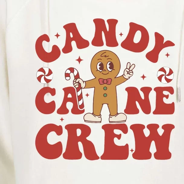 Candy Cane Crew Cookie Merry Christmas Gingerbread Cute Womens Funnel Neck Pullover Hood