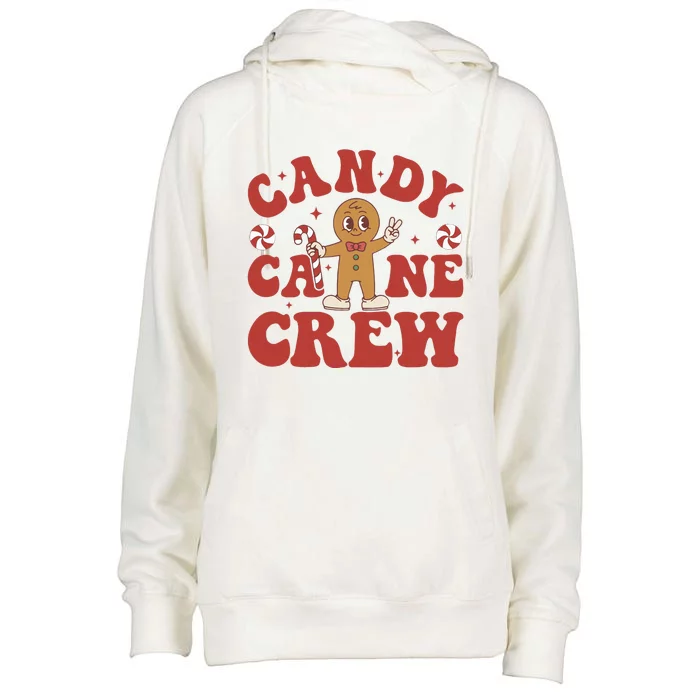 Candy Cane Crew Cookie Merry Christmas Gingerbread Cute Womens Funnel Neck Pullover Hood