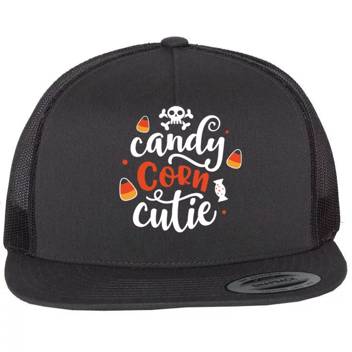 Candy Corn Cutie Halloween Flat Bill Trucker Hat