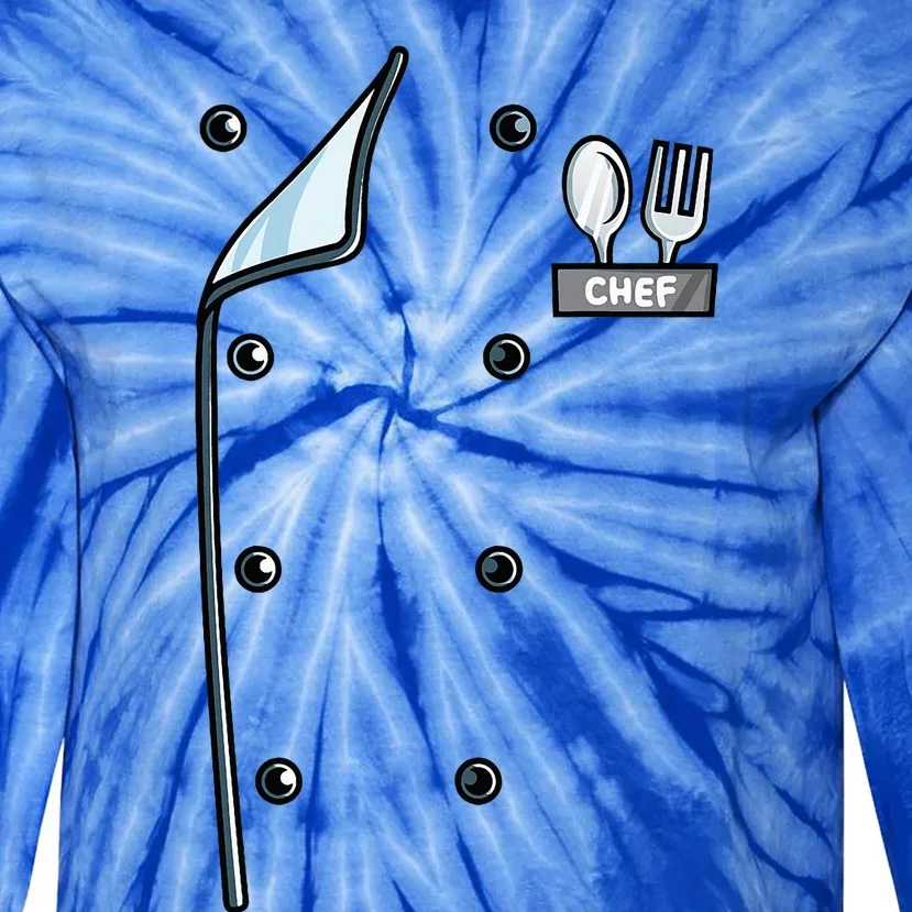 Chef Costume Coat Uniform Cook Jacket Tie-Dye Long Sleeve Shirt