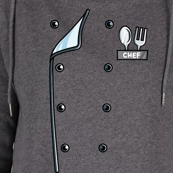 Chef Costume Coat Uniform Cook Jacket Womens Funnel Neck Pullover Hood