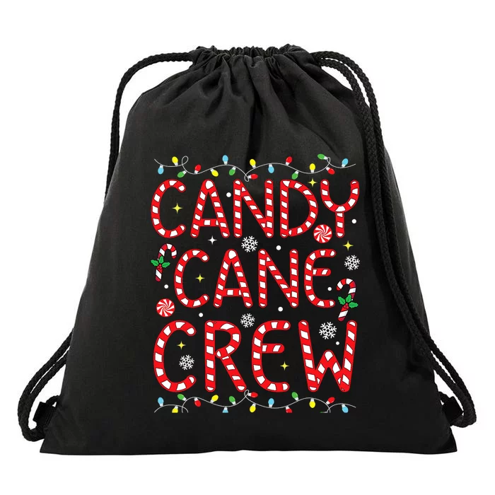 Candy Cane Crew Funny Christmas Candy Cane Lover Xmas Pajama Drawstring Bag