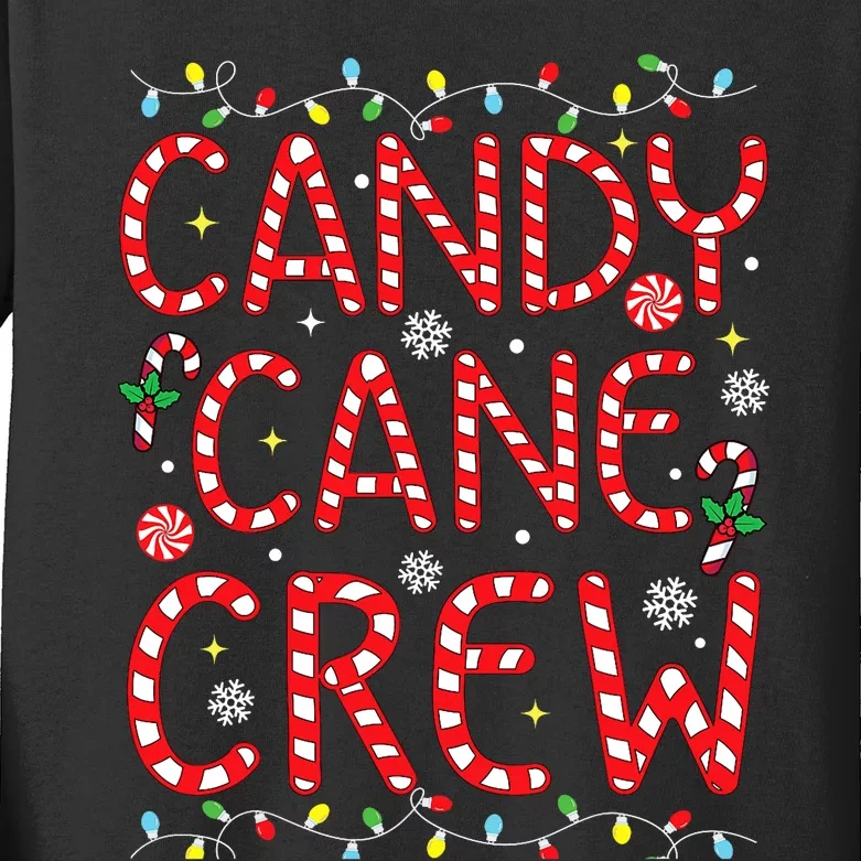 Candy Cane Crew Funny Christmas Candy Cane Lover Xmas Pajama Kids Long Sleeve Shirt