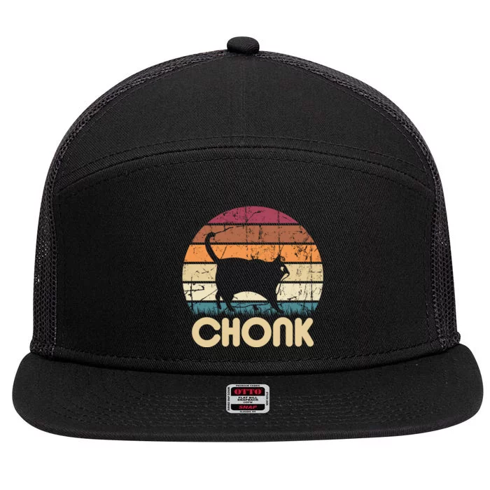 Chonk Cat 7 Panel Mesh Trucker Snapback Hat