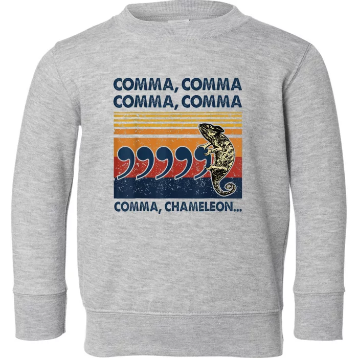 Comma Comma Chameleon Funny Grammar English Teacher Toddler Sweatshirt