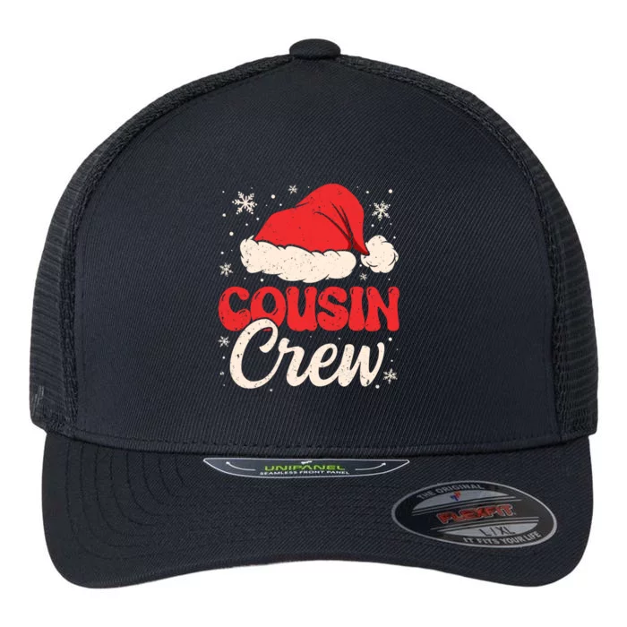 Christmas Cousin Crew Groovy Retro Cute Pajamas Family Xmas Gift Flexfit Unipanel Trucker Cap