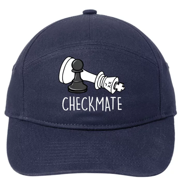 Chess Checkmate Chess Player King Pawn Graphic 7-Panel Snapback Hat