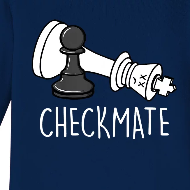 Chess Checkmate Chess Player King Pawn Graphic Baby Long Sleeve Bodysuit