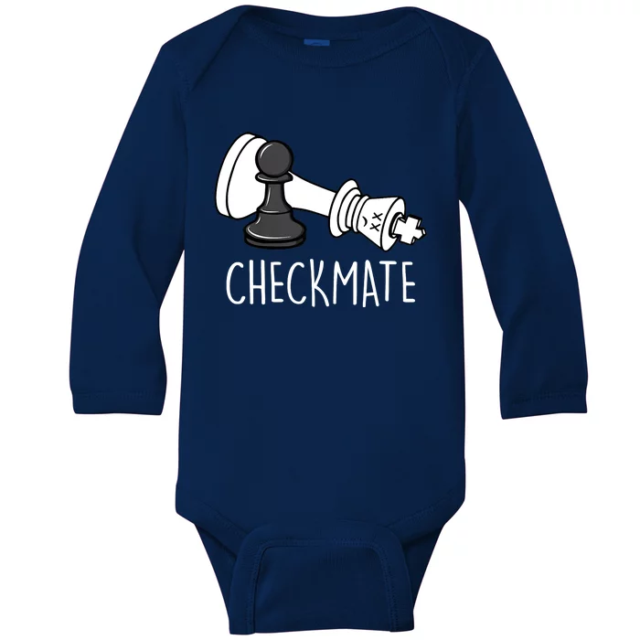 Chess Checkmate Chess Player King Pawn Graphic Baby Long Sleeve Bodysuit