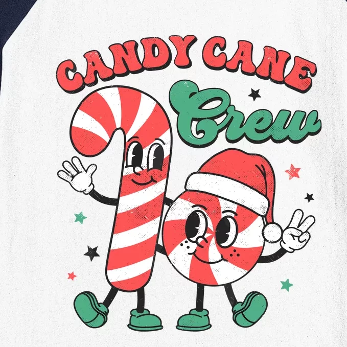 Candy Cane Crew Christmas Xmas Love Candy Baseball Sleeve Shirt