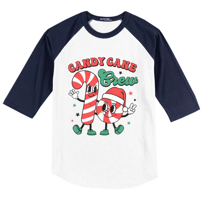 Candy Cane Crew Christmas Xmas Love Candy Baseball Sleeve Shirt