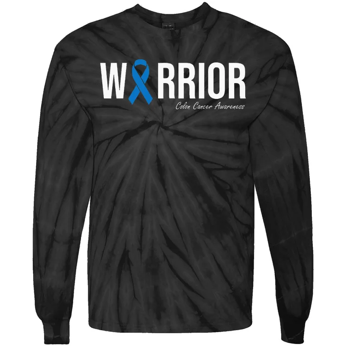 Colorectal Cancer Colon Cancer Blue Ribbon Tie-Dye Long Sleeve Shirt